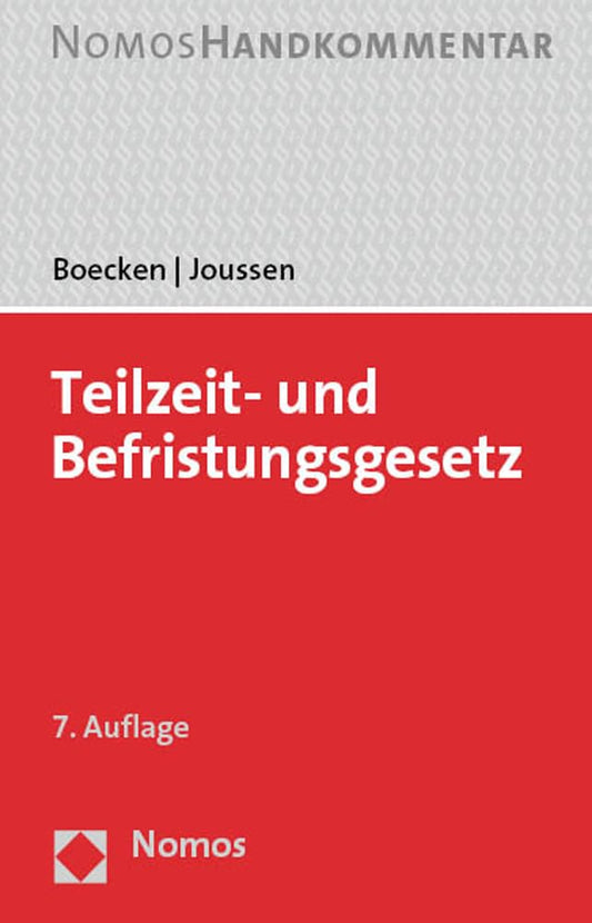 Teilzeit- und Befristungsgesetz: Handkommentar cover image